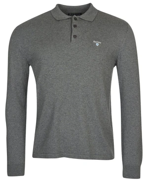 Barbour Polo s dlhým rukávom z bavlny a kašmíru Barbour Essential L/S Polo - Grey Marl - M