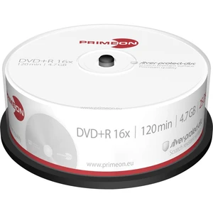 Primeon 2761223 DVD+R 4.7 GB 25 ks vreteno strieborný matný povrch