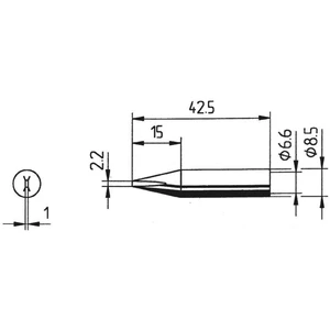 Ersa 842 CD spájkovací hrot dlátová forma Veľkosť hrotov 2.2 mm  obsah, množstvo obsiahnutého obsahu na objednaný obsah