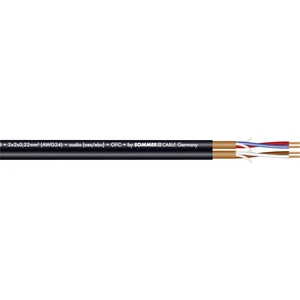 Sommer Cable 200-0551 mikrofónový kábel  2 x 2 x 0.22 mm² čierna metrový tovar