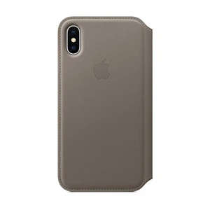 Apple iPhone X Leather Folio - Taupe