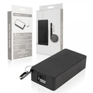 PowerBank 6000 mAh - 1x USB + 1x Micro USB, Black