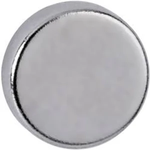 Maul 6166396 neodymový magnet, (Ø x v) 10 mm x 3 mm, disk, stříbrná, 10 ks