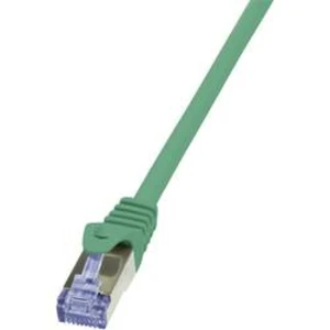 Síťový kabel RJ45 LogiLink CQ3015S, CAT 6A, S/FTP, 25.00 cm, zelená