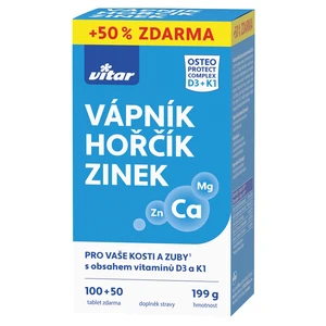 VITAR Vápník + hořčík + zinek + vitamín D3 + K1 150 tablet