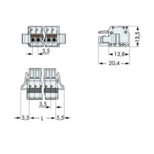 Zásuvkový konektor na kabel WAGO 2734-103/037-000, 21.50 mm, pólů 3, rozteč 3.50 mm, 100 ks