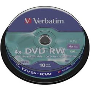 DVD-RW 4.7 GB Verbatim 43552, přepisovatelné, 10 ks, vřeteno