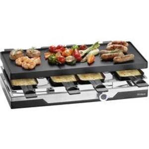 Raclette gril Trisa 7610.7512, nepřilnavý povlak, 8 pánví, indikátor, funkce grilování, černá, stříbrná