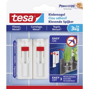 tesa 77764 tesa® nastaviteľný lepiaci klinec  biela Množstvo: 2 ks