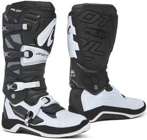 Forma Boots Pilot Black/White 48 Cizme de motocicletă