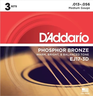 D'Addario EJ17-3D Cordes de guitares acoustiques