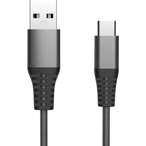 Kábel WG USB-C na USB, 2m, 60W, opletený, čierna