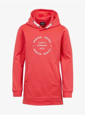 Dark pink girls' elongated hoodie SAM 73 Sabina