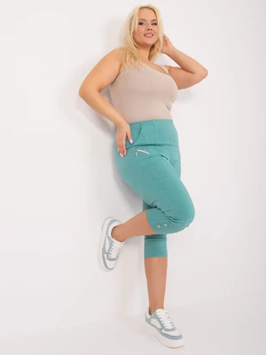 Mint 3/4 oversized pants with elastic waistband