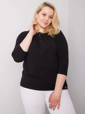 Black cotton blouse plus size