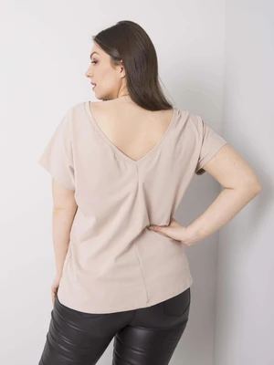 Beige cotton T-shirt plus size