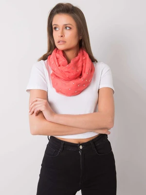 Coral scarf with patch