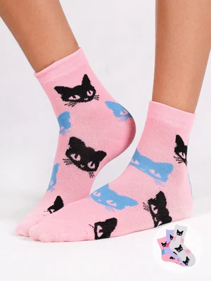 Yoclub Kids's Girls' Socks Cats 3-Pack SKA-0157G-A500