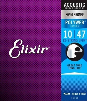 Elixir 11150 Polyweb 12 10-47 Struny pro akustickou kytaru