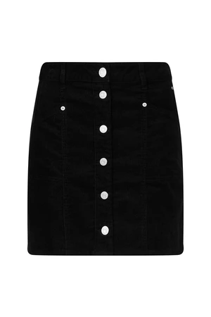 Tommy Jeans Skirt - TJW CORD BUTTON THRU MINI SKIRT black