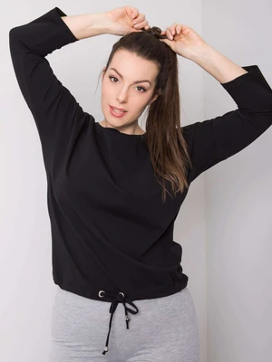 Black cotton blouse plus size