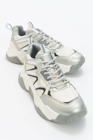 LuviShoes Limos Silver White Women's Sports Shoes