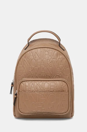 Ruksak Armani Exchange dámsky, hnedá farba, malý, jednofarebný, 942805 CC793