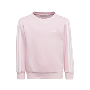 Dětská mikina adidas  Essentials 3-Stripes Crew Neck Clear Pink