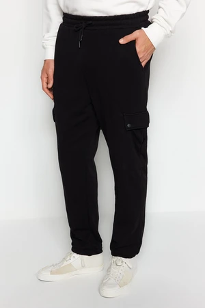 Trendyol Black Oversize/Wide Cut Cargo Pocket Elastic Leg Sweatpants