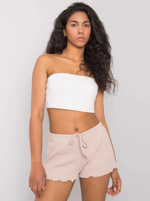 RUE PARIS Beige Rib Shorts