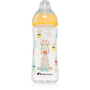 Bebeconfort Emotion Yellow dojčenská fľaša Giraffe 6 m+ 360 ml