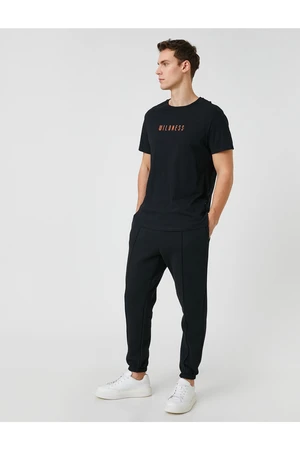 Koton Jogger Sweatpants with Stitching Detail Tie Waist, Pockets.