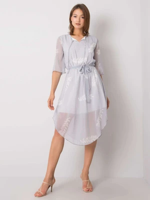 Grey dress with floral motif