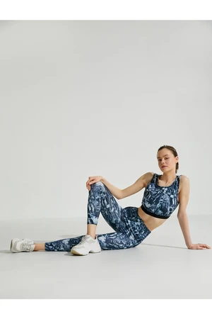 Koton Abstract Printed Sports Leggings High Waist