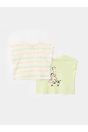 LC Waikiki Lcw Baby Crew Neck Printed Cotton Baby Boy T-Shirt 2-Pack