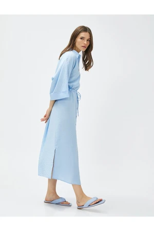 Koton Midi Shirt Dress with Tie Waist