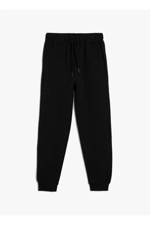 Koton Black Boys' Sweatpants with Elastic Legs 4WKB40010EN