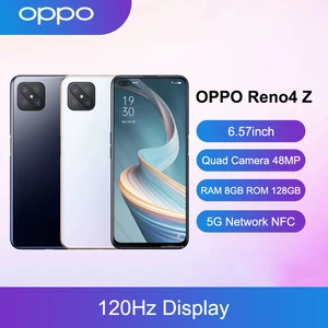 Global OPPO Reno4 Z Smartphone 5G 6.57inch Quad Camera 48MP 8GB 128GB Mobile phones Android 4000mAh NFC Original celulares