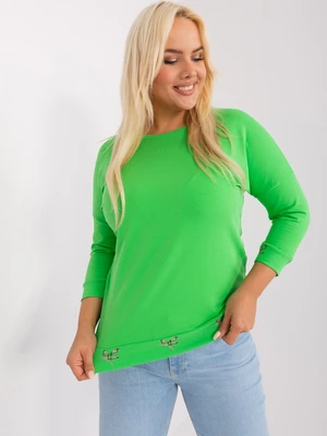 Light green women's oversized blouse with cuff