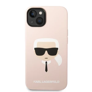 Zadní kryt Karl Lagerfeld Liquid Silicone Karl Head pro Apple iPhone 14 Plus, růžová