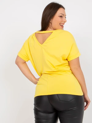 Plus Size Yellow T-Shirt with Patch