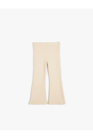 Koton Spanish Leg Trousers Viscose Fabric Ribbed