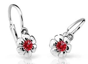 Cutie Jewellery Dětské náušnice z bílého zlata C2151-10-X-2 červená