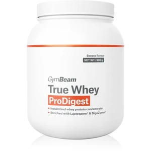 GymBeam True Whey ProDigest srvátkový proteín s tráviacimi enzýmami príchuť Banana 900 g