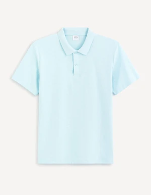 Tyrkysové pánske basic polo tričko Celio Feflame