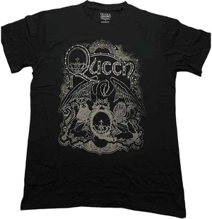 Queen Tricou Ornate Crest Unisex Black XL