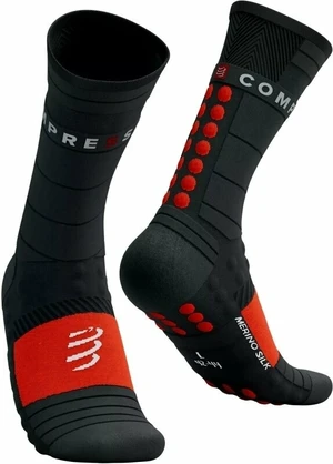 Compressport Pro Racing Winter Run Black/High Risk Red T4 Běžecké ponožky