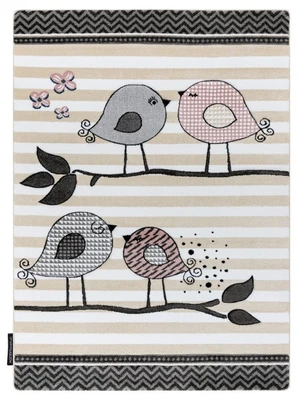 Dětský kusový koberec Petit Birds cream-160x220