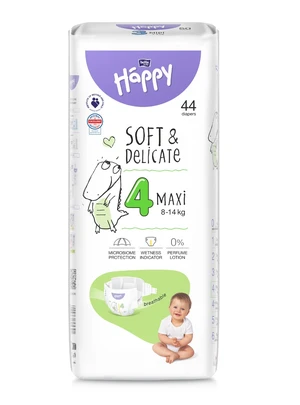 Bella Baby Happy Soft&Delicate 4 Maxi 8–14 kg dětské pleny 44 ks