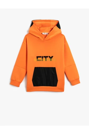 Koton Hooded Color Block Sweatshirt